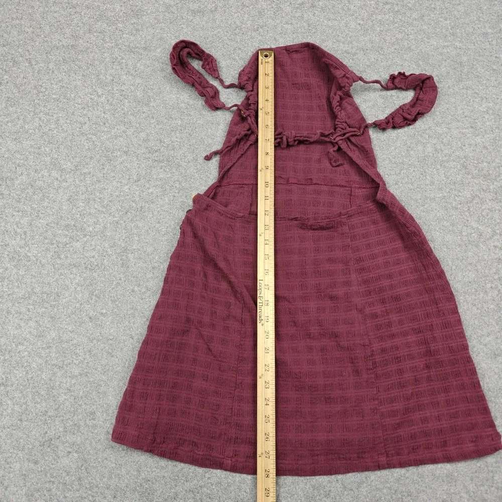 Free People Dress Womens XL Red Textured‎ Cutout Back Tie Sundress Mini